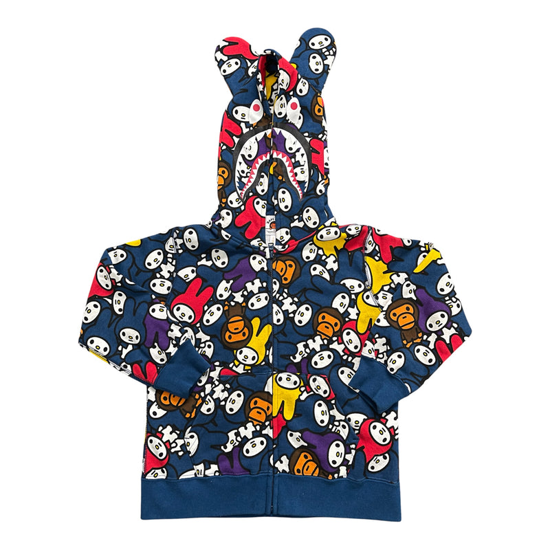 BAPE x MYMELODY AOP SHARK HOODIE (size: 120/4-5year old)